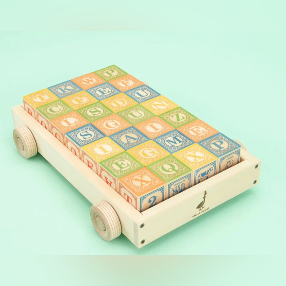 UNCLE GOOSE - Classic ABC Blocks with Wagon